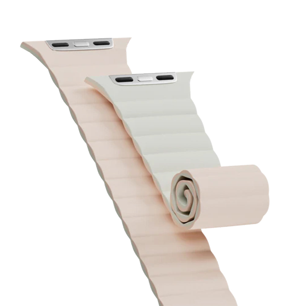 MagEasy Skin Duo Reversible Silicone Magnetic Band 38/40/41/42(2024/2025)mm Shell Pink/Cloud White