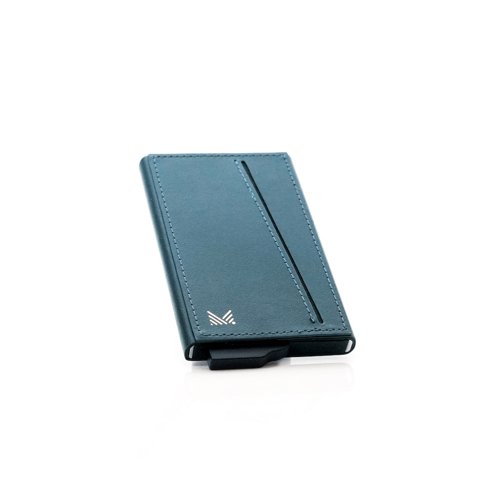 Monocozzi LUCID Refined | Biodegradable Leather Magnetic Card Protector for iPhone - Midnight Blue
