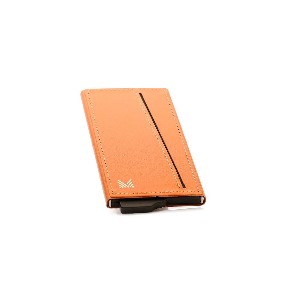 Monocozzi LUCID Refined | Biodegradable Leather Magnetic Card Protector for iPhone - English Tan