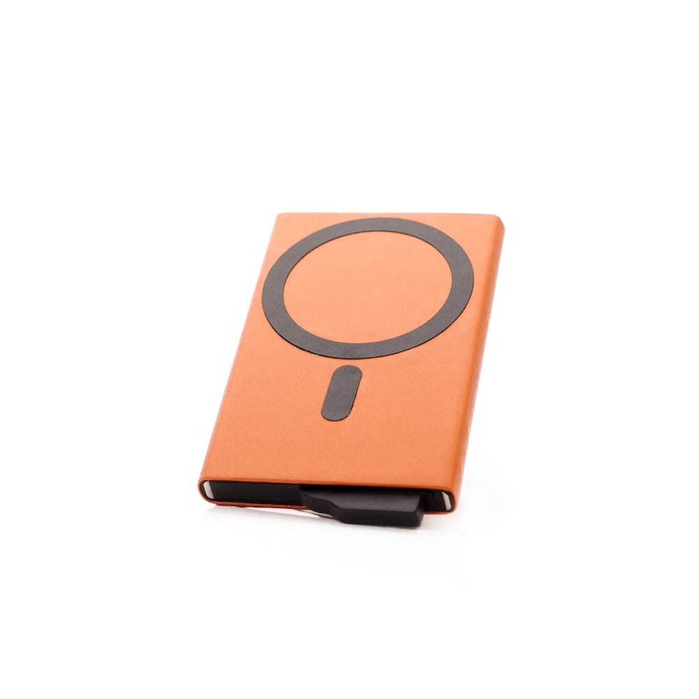 Monocozzi LUCID Refined | Biodegradable Leather Magnetic Card Protector for iPhone - English Tan