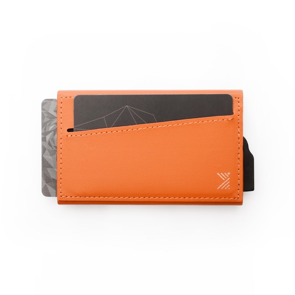 Monocozzi LUCID Refined | Biodegradable Leather Magnetic Card Protector for iPhone - English Tan