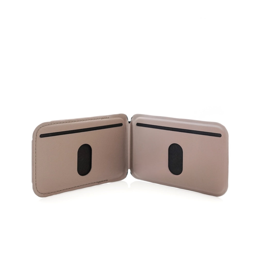 Monocozzi LUCID Refined | Biodegradable Leather Magnetic Stand Wallet for iPhone - Elephant Grey
