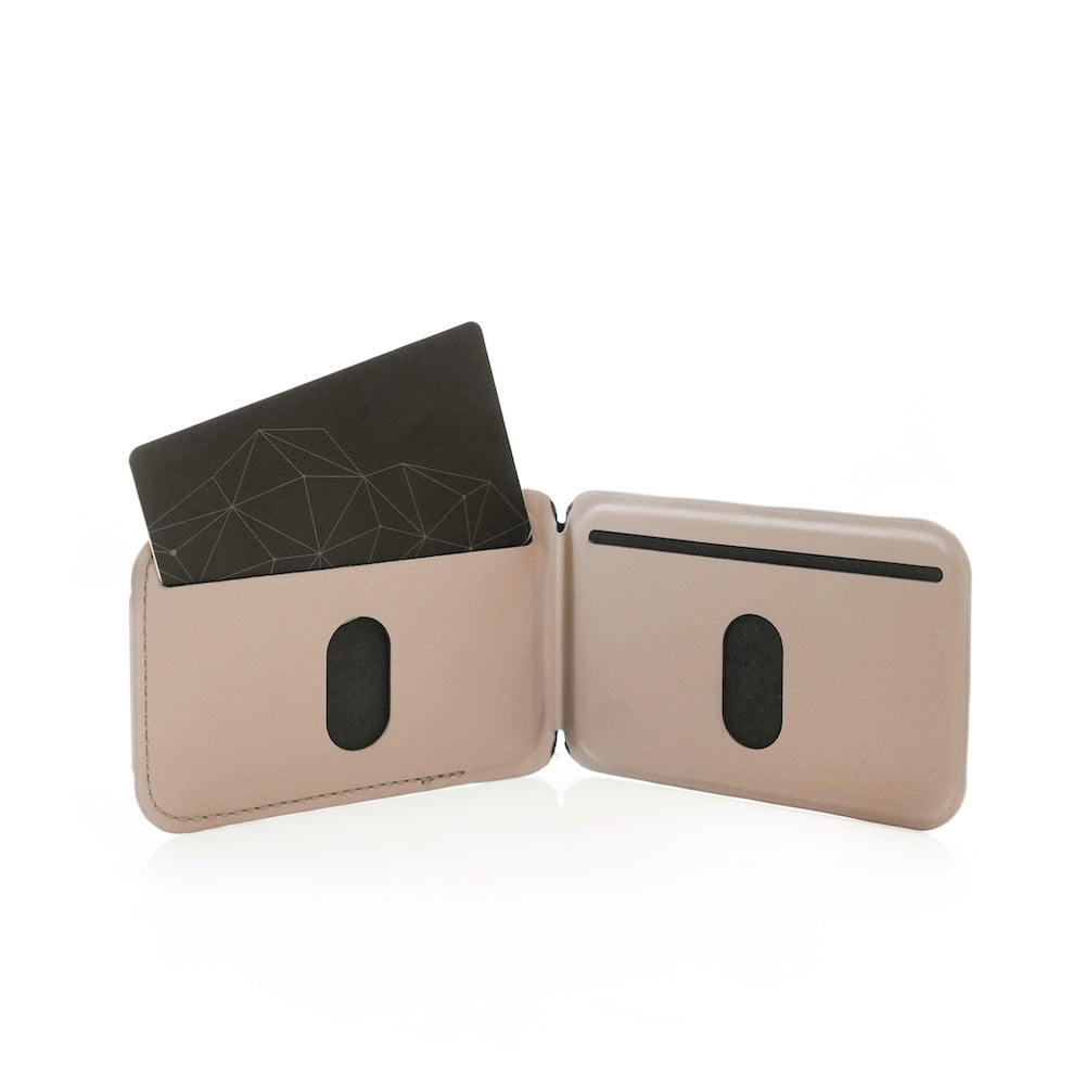 Monocozzi LUCID Refined | Biodegradable Leather Magnetic Stand Wallet for iPhone - Elephant Grey