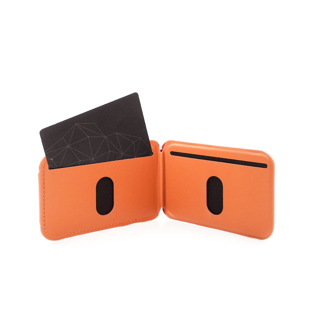 Monocozzi LUCID Refined | Biodegradable Leather Magnetic Stand Wallet for iPhone - English Tan
