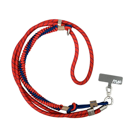 Monocozzi PRISMATICA Braided Tubular Adjustable Neck Strap Vermillion/Navy