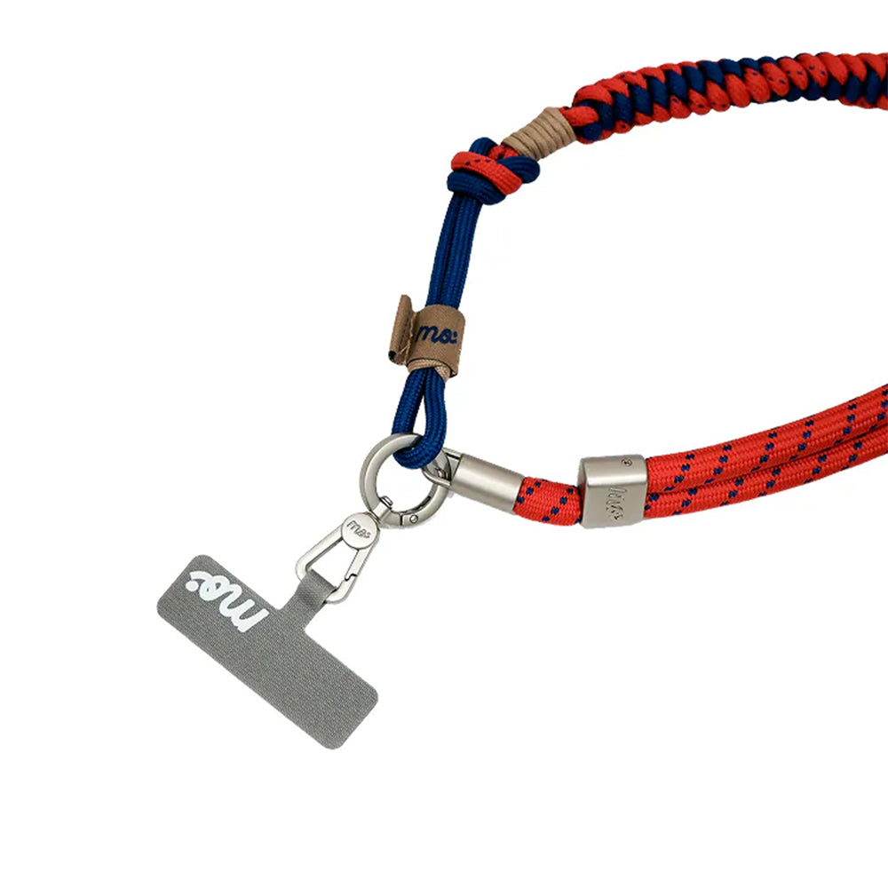 Monocozzi PRISMATICA Braided Tubular Adjustable Neck Strap Vermillion/Navy
