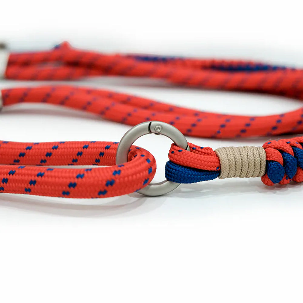 Monocozzi PRISMATICA Braided Tubular Adjustable Neck Strap Vermillion/Navy