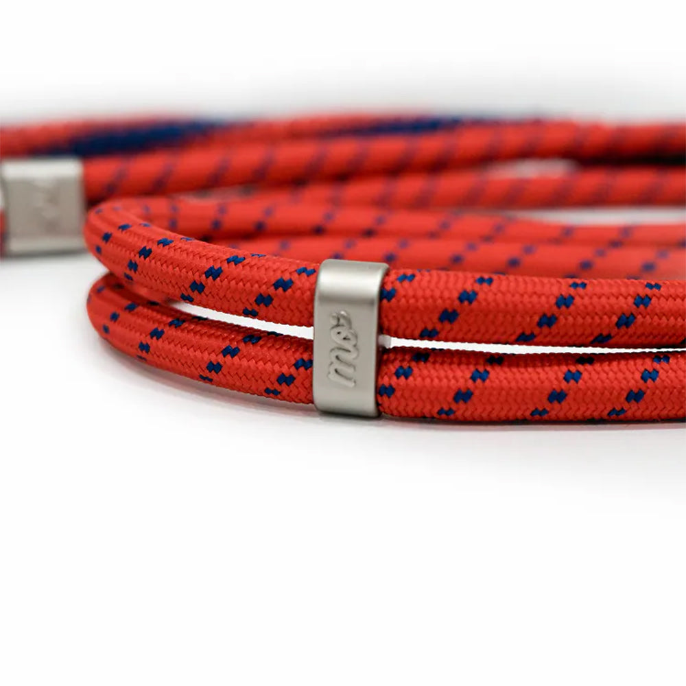 Monocozzi PRISMATICA Braided Tubular Adjustable Neck Strap Vermillion/Navy