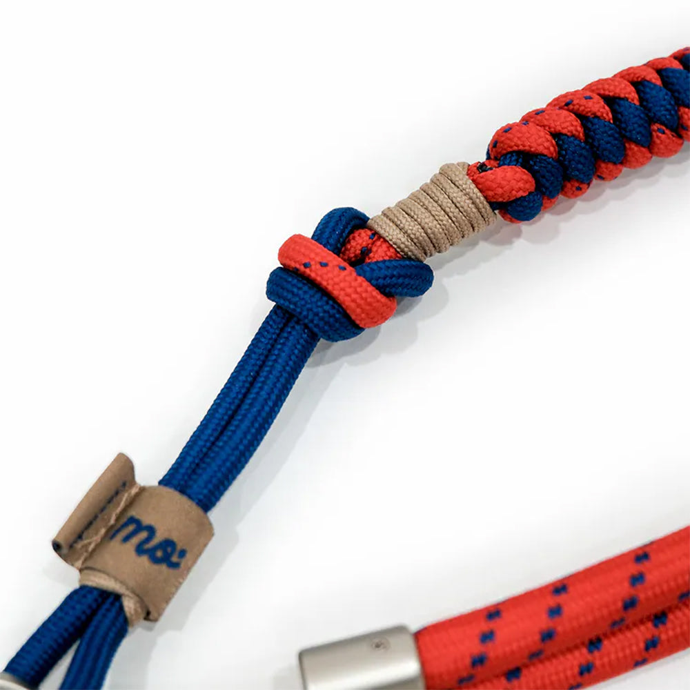 Monocozzi PRISMATICA Braided Tubular Adjustable Neck Strap Vermillion/Navy
