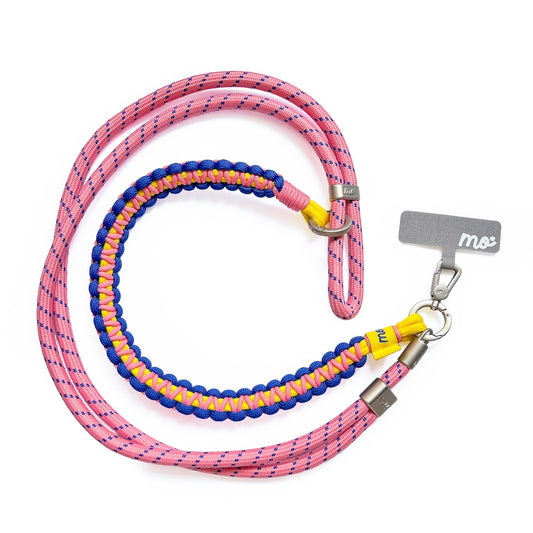 Monocozzi PRISMATICA Braided Wide Adjustable Neck Strap Coral/Navy
