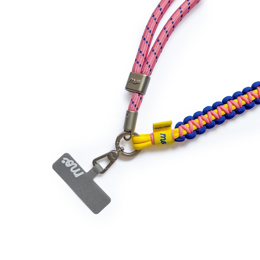 Monocozzi PRISMATICA Braided Wide Adjustable Neck Strap Coral/Navy