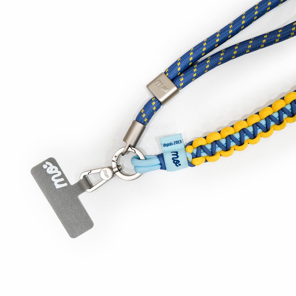 Monocozzi PRISMATICA Braided Wide Adjustable Neck Strap Lavender/Yellow