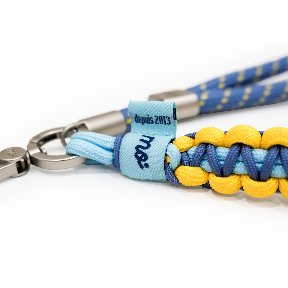 Monocozzi PRISMATICA Braided Wide Adjustable Neck Strap Lavender/Yellow