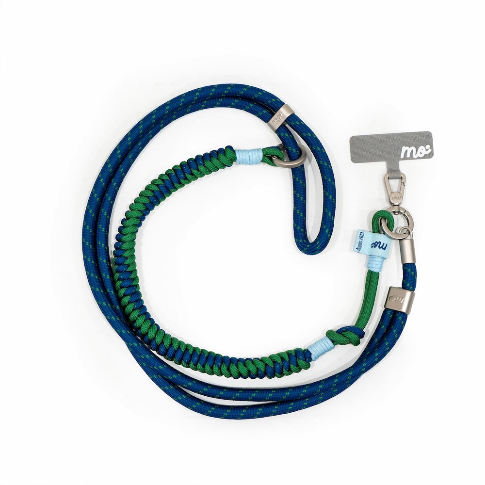 Monocozzi PRISMATICA Braided Tubular Adjustable Neck Strap Navy/Evergreen