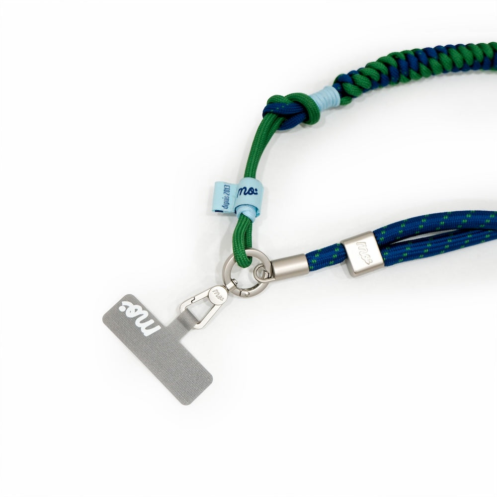 Monocozzi PRISMATICA Braided Tubular Adjustable Neck Strap Navy/Evergreen