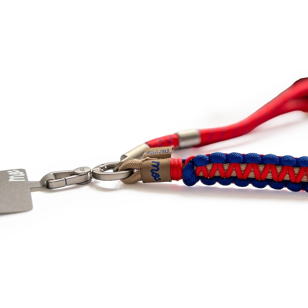 Monocozzi PRISMATICA Braided Wide Adjustable Neck Strap Vermillion/Navy