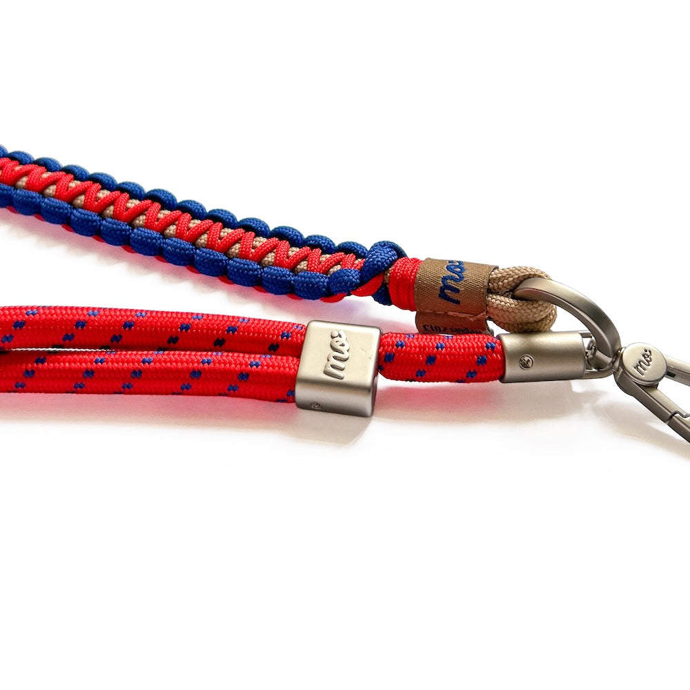Monocozzi PRISMATICA Braided Wide Adjustable Neck Strap Vermillion/Navy