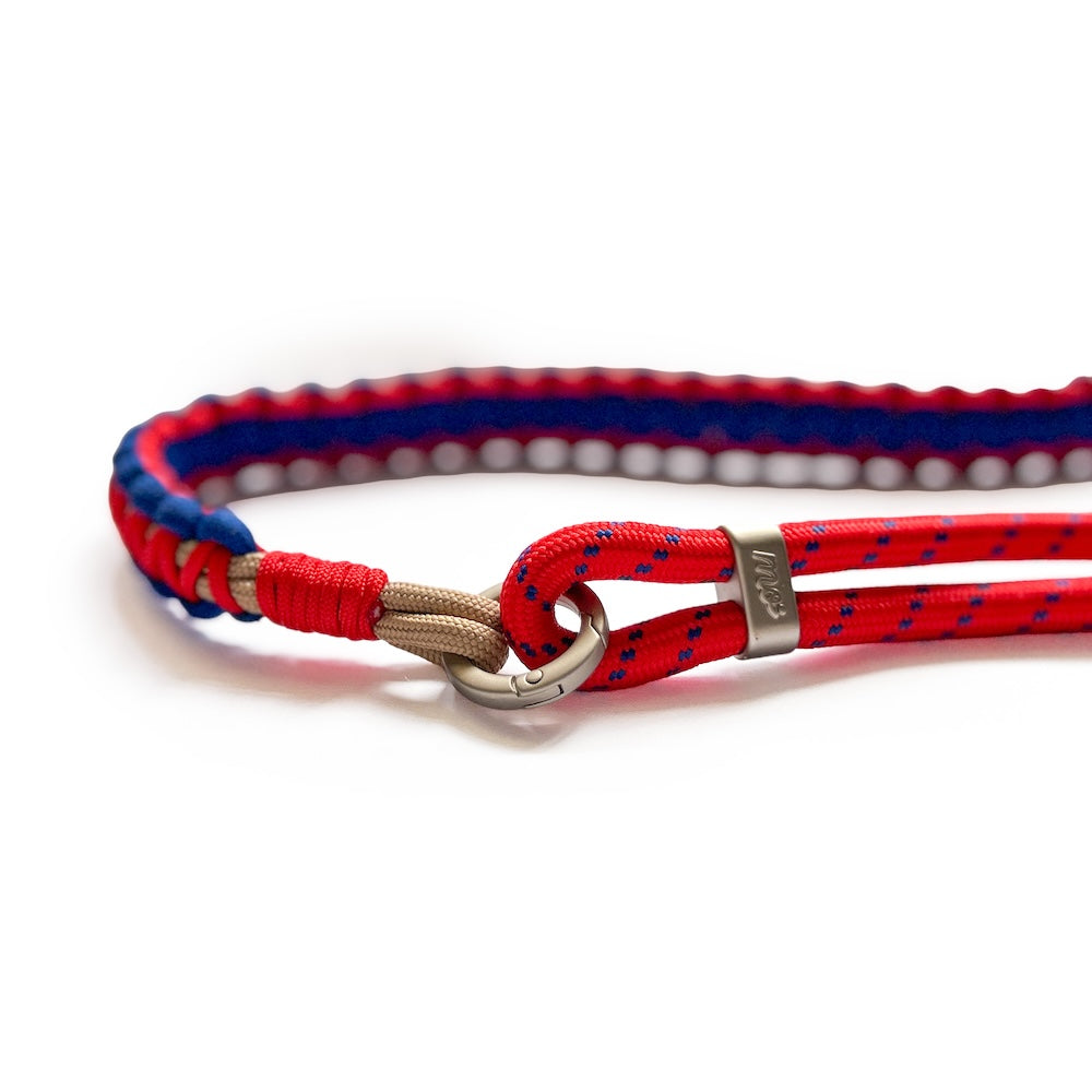 Monocozzi PRISMATICA Braided Wide Adjustable Neck Strap Vermillion/Navy