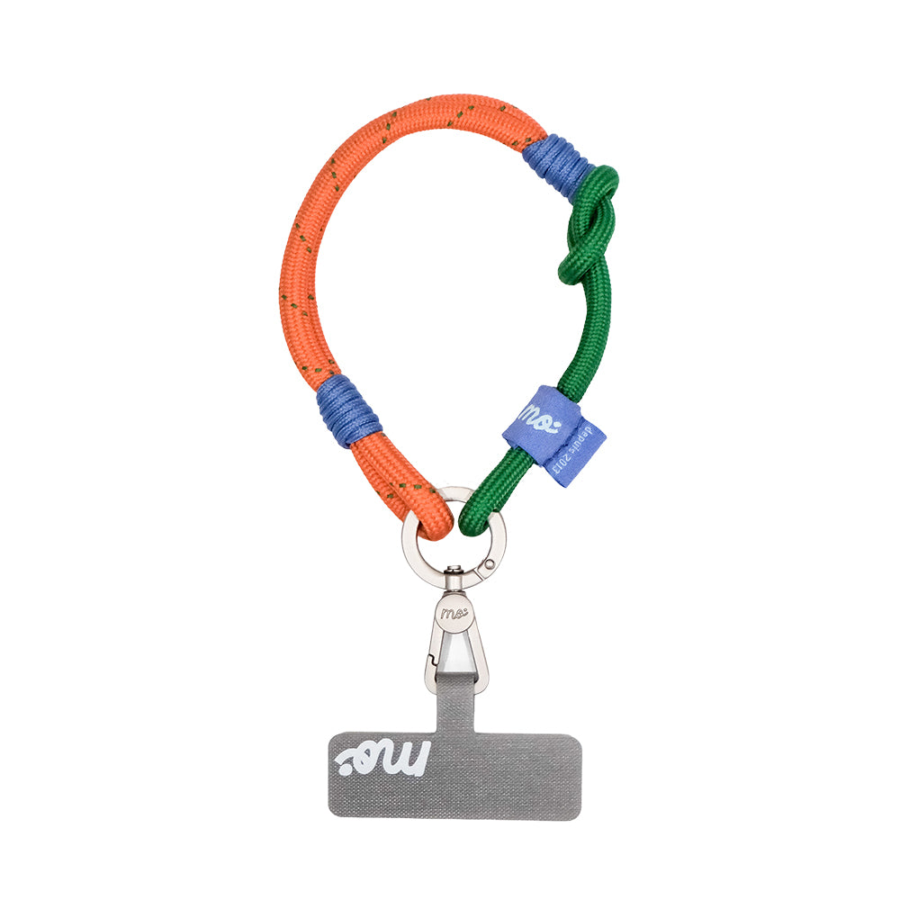 Monocozzi PRISMATICA Knotted Wrist Strap Orange/Evergreen