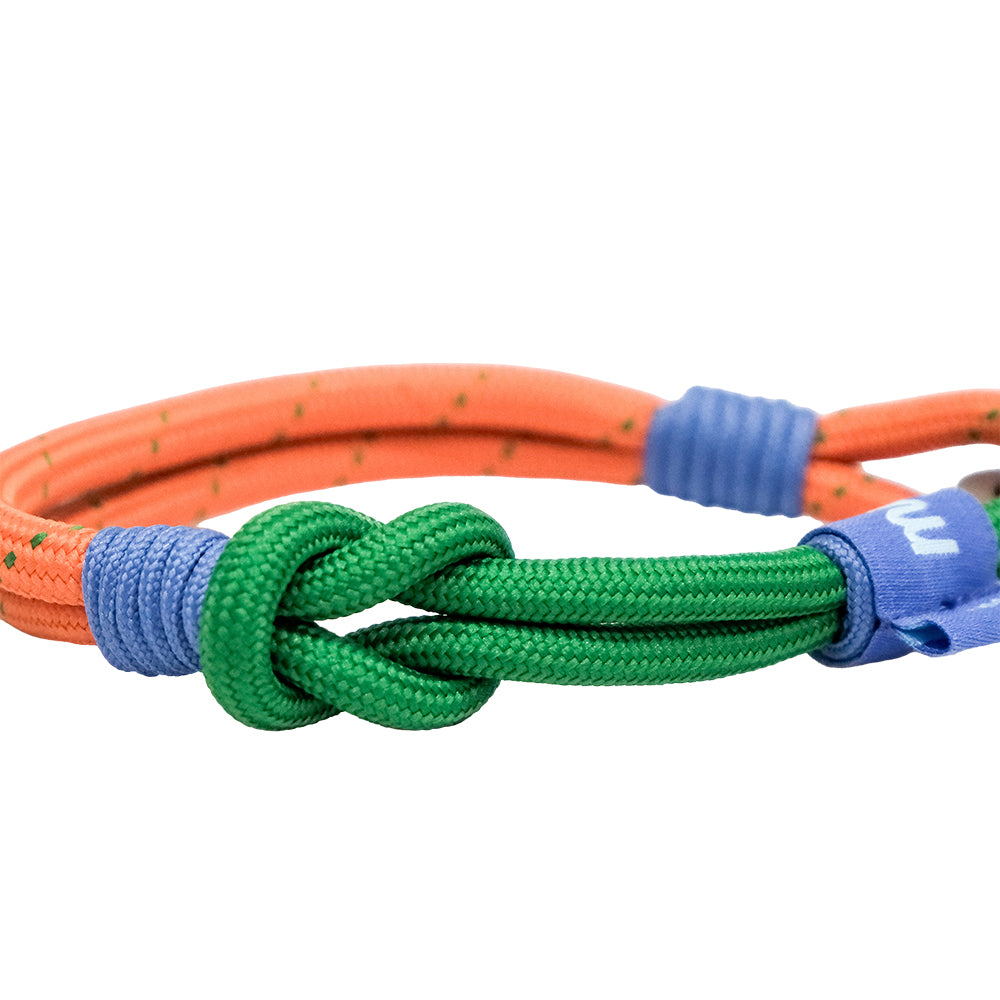 Monocozzi PRISMATICA Knotted Wrist Strap Orange/Evergreen