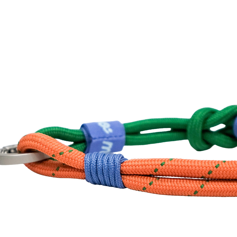 Monocozzi PRISMATICA Knotted Wrist Strap Orange/Evergreen