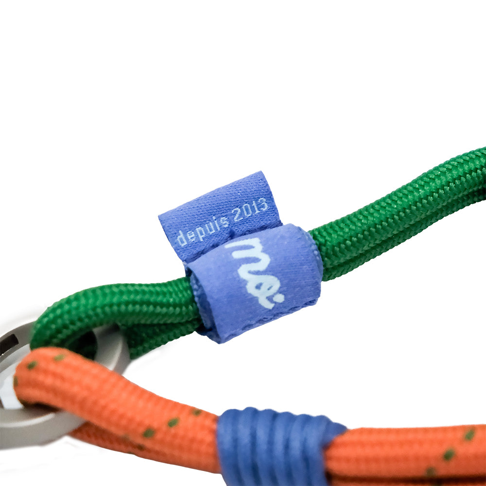 Monocozzi PRISMATICA Knotted Wrist Strap Orange/Evergreen