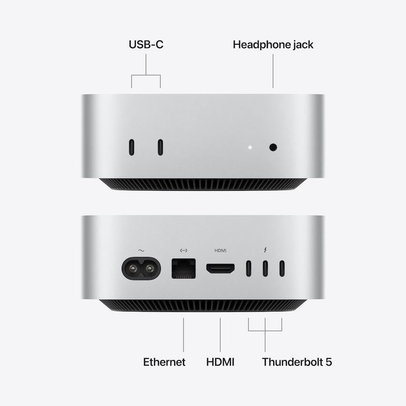 Mac mini: Apple M5 Pro chip with 15-core CPU and 16-core GPU, 512GB SSD - Silver
