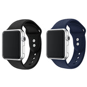 MACHINO Silicone Strap (2pcs Pack) for Apple Watch 38/40/41mm - Black & Navy