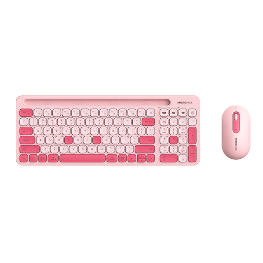 MicroPack KM238 2.4G+ Bluetooth Wireless Keyboard and Mouse Combo Plum