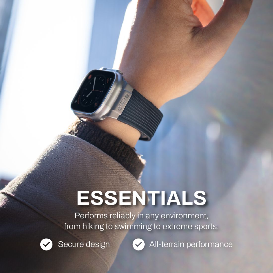 Monocozzi ESSENTIALS Premium Liquid Silicone Strap 44/45/46/49mm Black