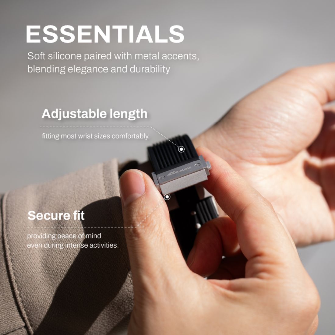 Monocozzi ESSENTIALS Premium Liquid Silicone Strap 44/45/46/49mm Black