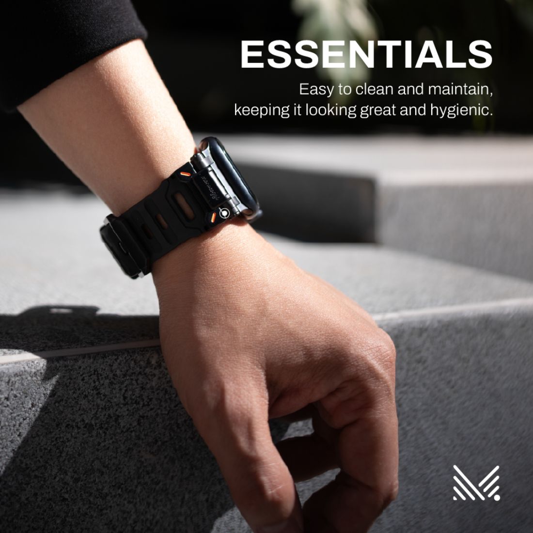 Monocozzi ESSENTIALS Robust FKM Rubber Strap 44/45/46/49mm Black