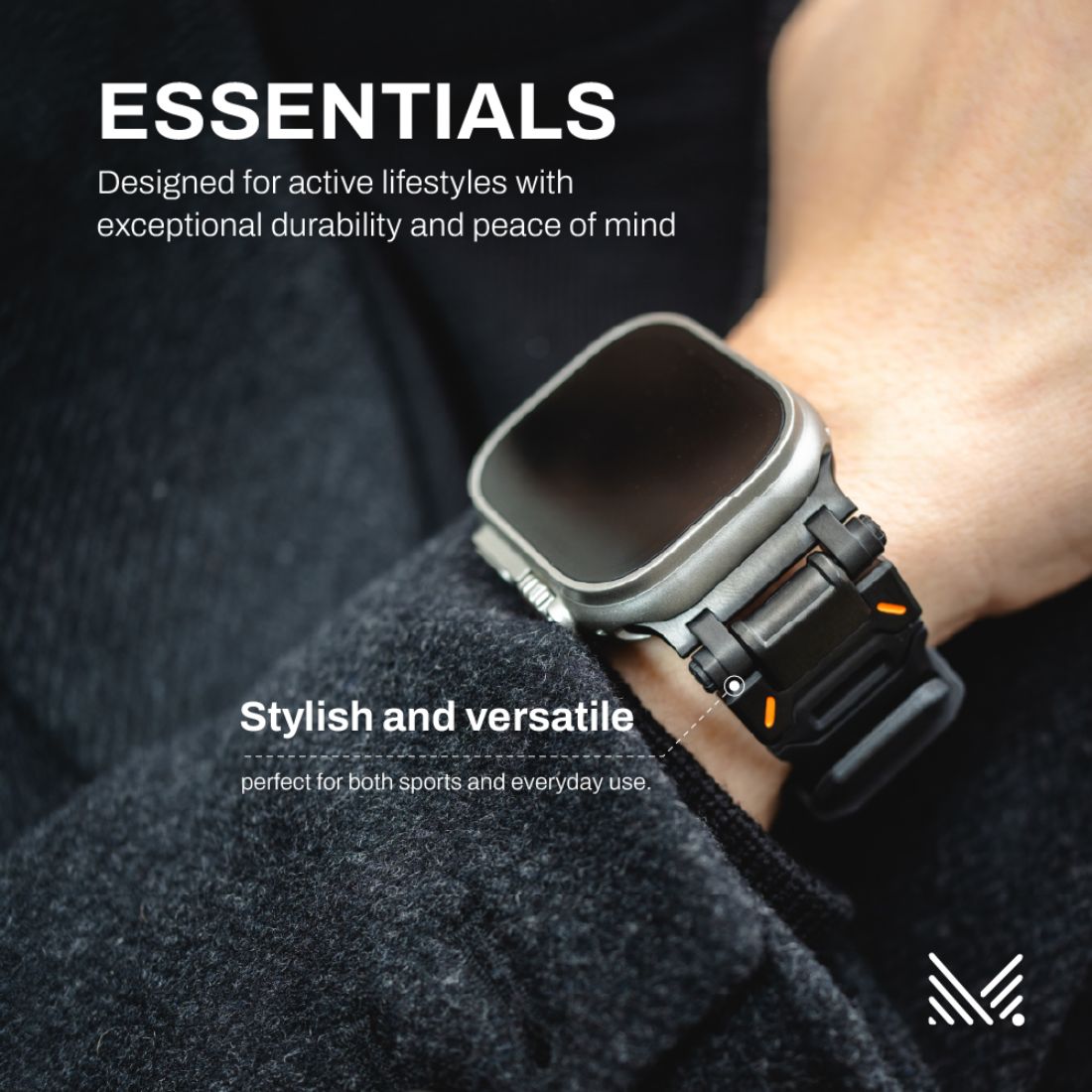 Monocozzi ESSENTIALS Robust FKM Rubber Strap 44/45/46/49mm Black