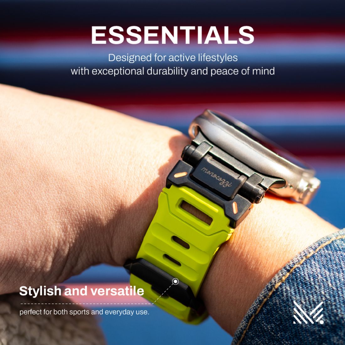 Monocozzi ESSENTIALS Robust FKM Rubber Strap 44/45/46/49mm Olive