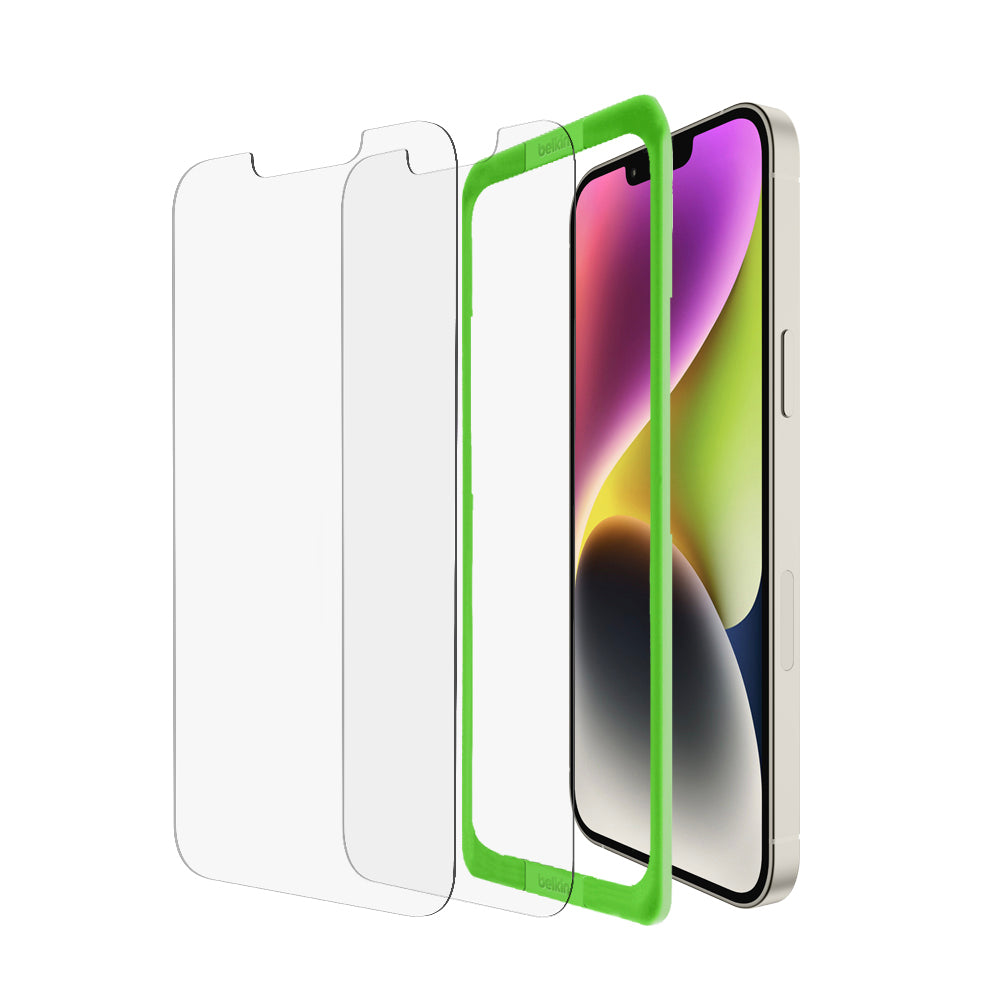 Belkin SCREENFORCE Tempered Glass Screen Protector - iPhone 14 Plus (2-Pack)