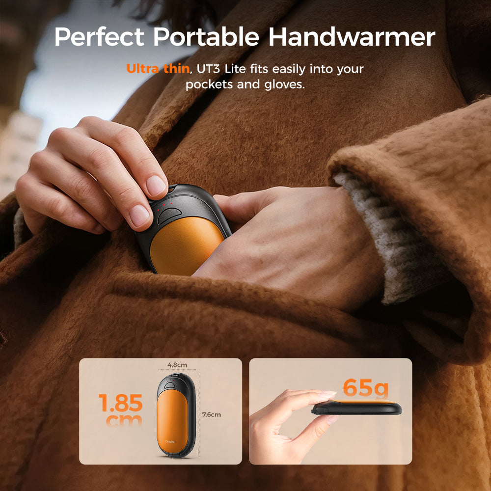 Ocoopa UT3 Lite Plus Hand Warmer Black/Orange