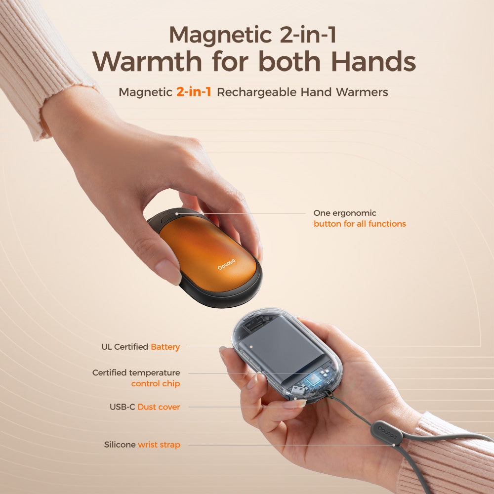 Ocoopa UT3 Lite Plus Hand Warmer Black/Orange
