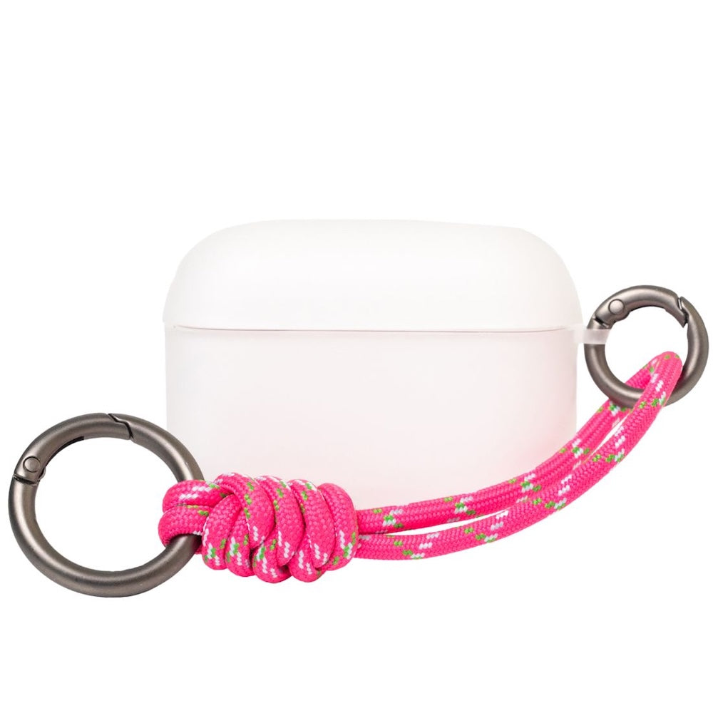Monocozzi ESSENTIALS Dust Proof Translucent Soft Plastic Case AirPods Pro 3 with Pink Strap