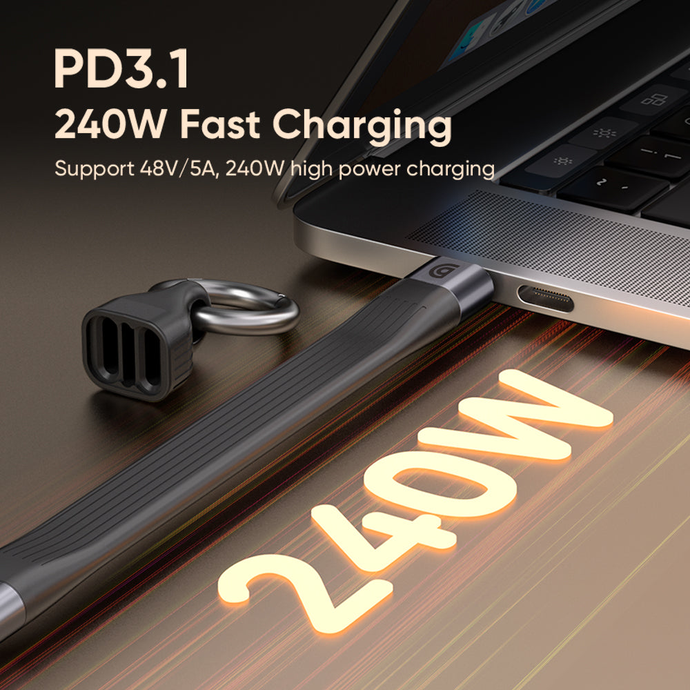 Griffin PowerFlex USB-C to C 240W 40Gbps Keychain Cable 13cm
