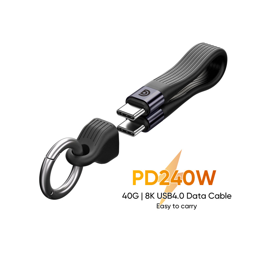 Griffin PowerFlex USB-C to C 240W 40Gbps Keychain Cable 13cm
