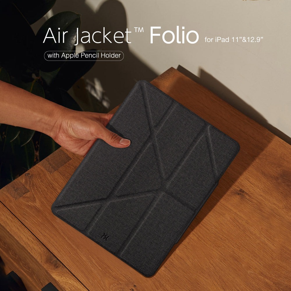 Power Support Air Jacket Folio Case with Pencil Holder for 11-inch iPad Pro (1/2/3/4th Gen) - Black