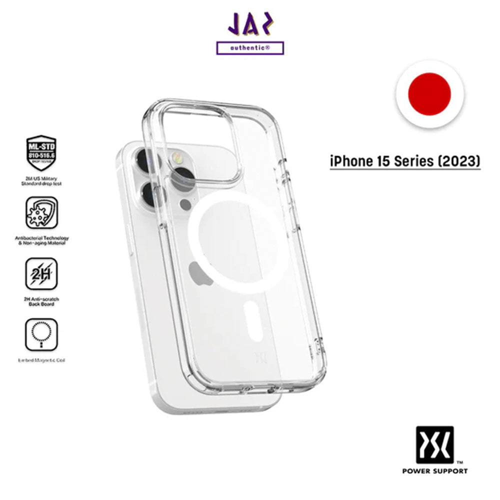 Power Support Air Jacket Mag Hybrid Case with MagSafe for iPhone 15 - Clear
