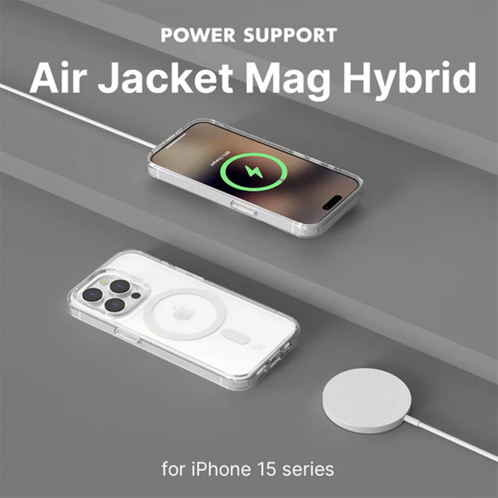 Power Support Air Jacket Mag Hybrid Case with MagSafe for iPhone 15 - Clear