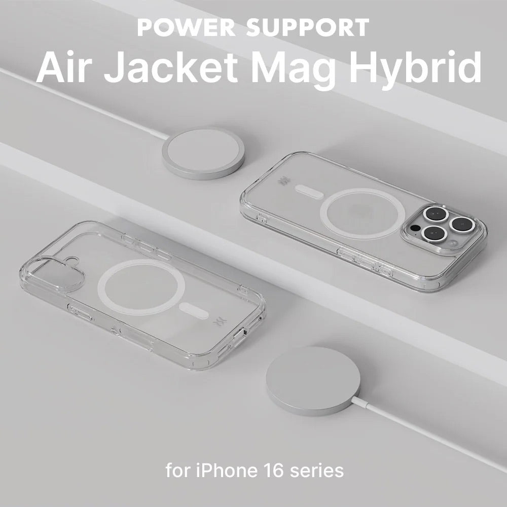 Power Support Air Jacket Mag Hybrid Case with MagSafe for iPhone 16 - Clear