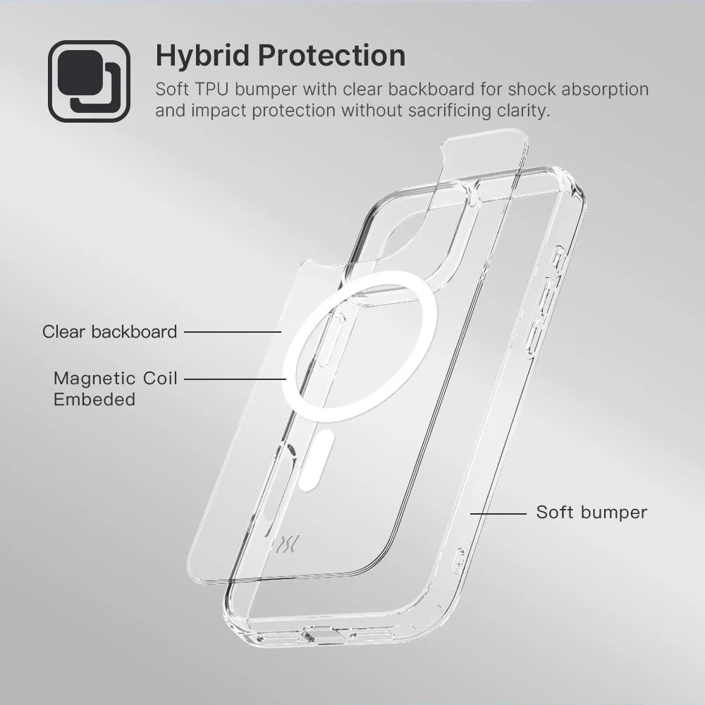 Power Support Air Jacket Mag Hybrid Case with MagSafe for iPhone 16 - Clear