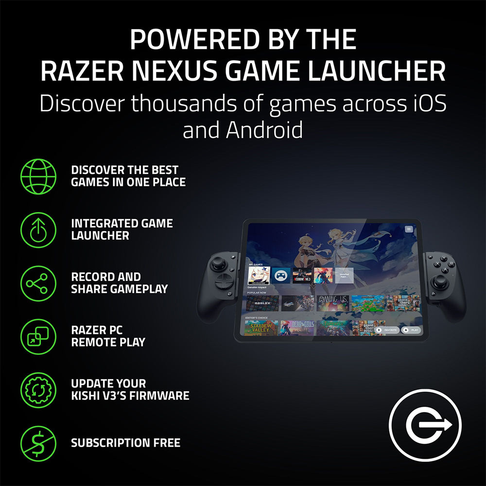 Razer Kishi V3 Pro XL USB-C Gaming Controller for Full-Sized Tablets