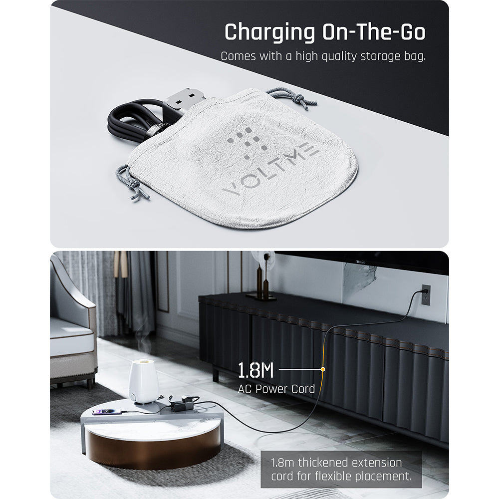 Voltme Vito 75 Extravel 75W 2A3C Travel Adapter with Built In AC Outlet