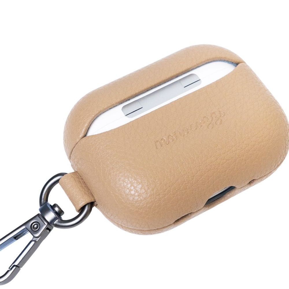 Monocozzi EXQUISITE Premium Pebble Leather Case AirPods Pro 3 Taupe