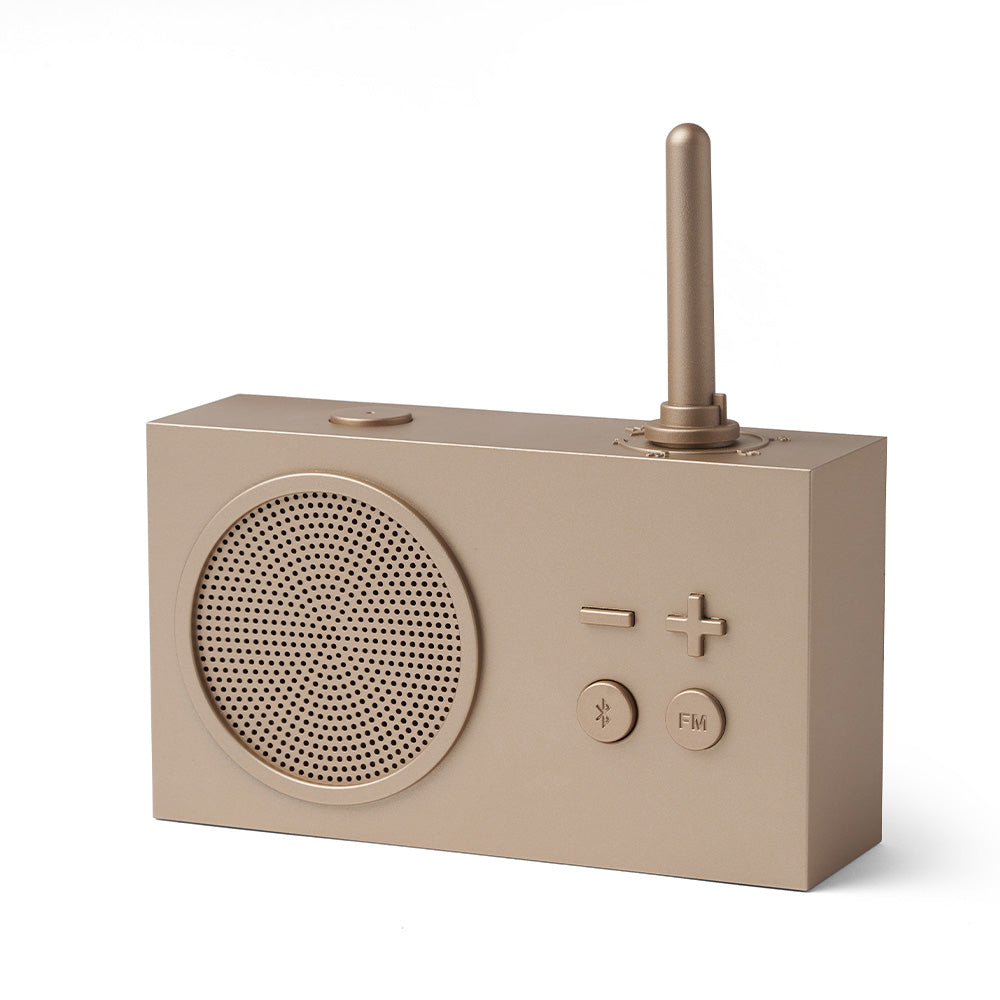 Lexon Tykho 3 Bluetooth Speaker + Radio Gold