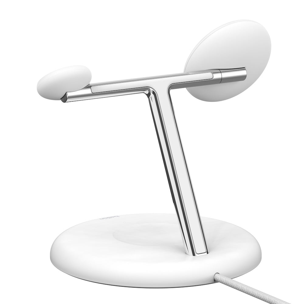 Belkin Qi2 3-in-1 Wireless Charging Stand (White)